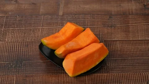 Pumpkin on plate Stock Footage 183508480