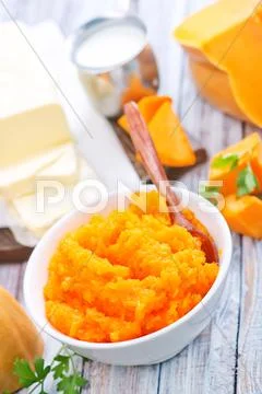 Pumpkin porridge Stock Photos