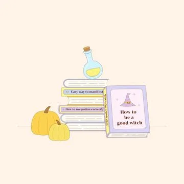 Pumpkin potion books Stock Illustration