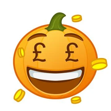 Pumpkin with pound eyes Large size of Halloween emoji Ilustración de archivo
