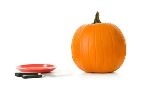 Pumpkin: in the process of being carved Stock Photos