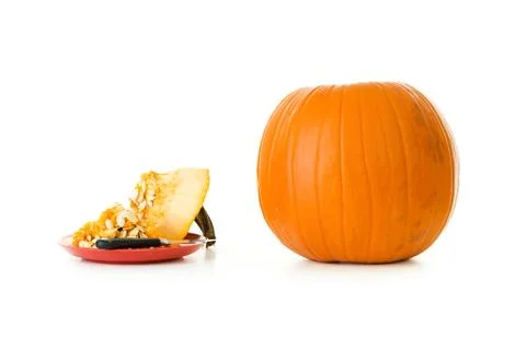 Pumpkin: in the process of being carved Stock Photos