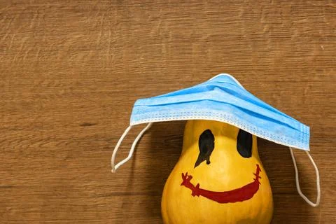 Pumpkin. protective mask . Stock Photos