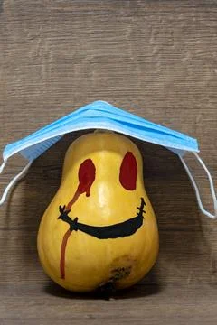 Pumpkin. protective mask . Stock Photos