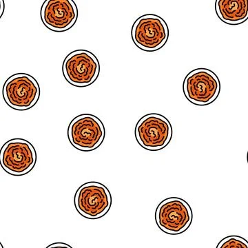 Pumpkin puree vector seamless pattern Stock Illustration