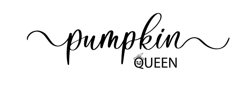 Pumpkin Queen - vector brush calligraphy banner. Stock Illustration