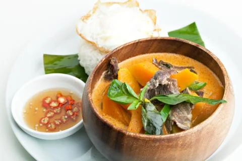Pumpkin Red Curry with Beef Stock Photos