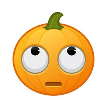 Pumpkin with rolling eyes face Large size of Halloween emoji Ilustración de archivo