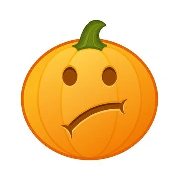 Pumpkin with sad face Large size of Halloween emoji イラスト素材