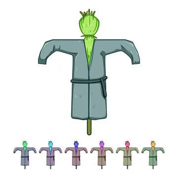 Pumpkin scarecrow cartoon vector graphic Stock Illustration