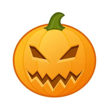 Pumpkin with scary dire face Large size of Halloween emoji Ilustración de archivo