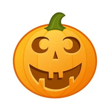 Pumpkin with scary dreadful face Large size of Halloween emoji Ilustración de archivo