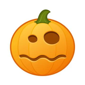 Pumpkin with scary face with big eye Large size of Halloween emoji Ilustración de archivo