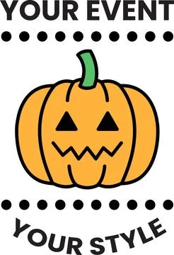 A pumpkin with a scary face is on a white background Stock Illustration