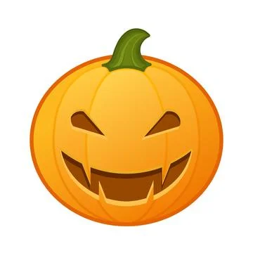 Pumpkin with scary flagrant face Large size of Halloween emoji Ilustración de archivo