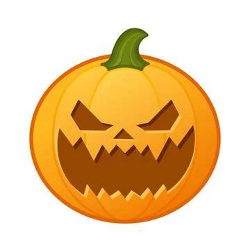 Pumpkin with scary forbiddingly face Large size of Halloween emoji Ilustración de archivo