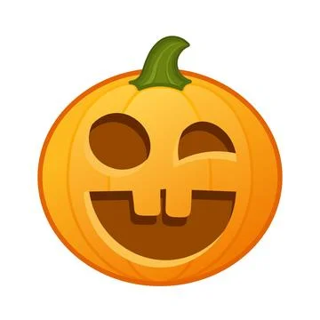 Pumpkin with scary grim face Large size of Halloween emoji Ilustración de archivo