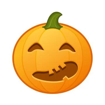 Pumpkin with scary happy face Large size of Halloween emoji Ilustración de archivo