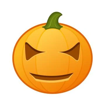 Pumpkin with scary hideous face Large size of Halloween emoji Ilustración de archivo