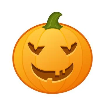 Pumpkin with scary smiling face Large size of Halloween emoji Ilustración de archivo