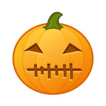 Pumpkin with scary terrible face Large size of Halloween emoji Ilustración de archivo