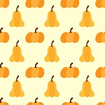 Pumpkin seamless pattern. Autumn design for fabric, texture, wallpaper Stock Illustration