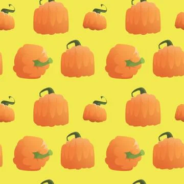Pumpkin Seamless Pattern Background Autumn Harvest Concept Season Fall Ornament Illustrazione stock