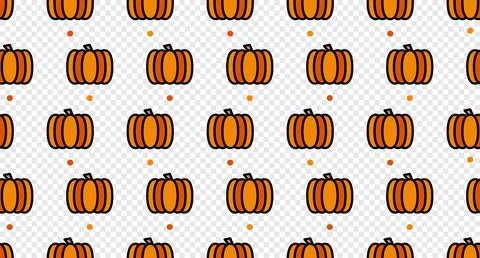 Pumpkin seamless pattern cute background. Vector cute pumpkins seamless pat.. Stock Illustration