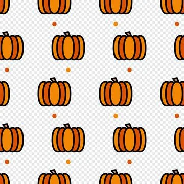 Pumpkin seamless pattern cute background. Vector cute pumpkins seamless pat.. Stock Illustration