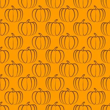 Pumpkin seamless pattern Illustrazione stock