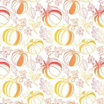 Pumpkin seamless pattern  Stock Illustration