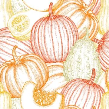 Pumpkin seamless pattern Illustrazione stock