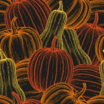 Pumpkin seamless pattern Illustrazione stock