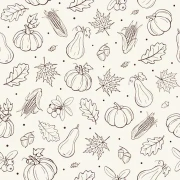 Pumpkin seamless pattern Stock Illustration