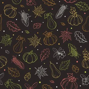 Pumpkin seamless pattern Stock Illustration
