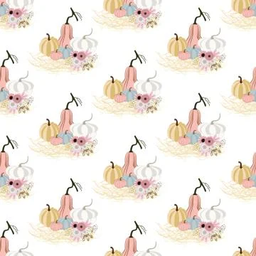 Pumpkin seamless pattern Stock Illustration