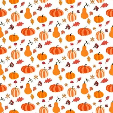 Pumpkin seamless pattern Stock Illustration
