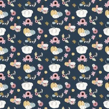Pumpkin seamless pattern 스톡 일러스트