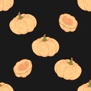 Pumpkin seamless pattern. Illustrazione stock