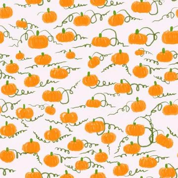 Pumpkin seamless pattern Stock Illustration