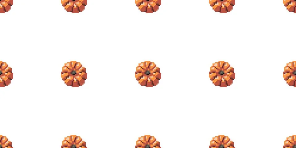 Pumpkin seamless pattern pixel art. 8-bit Halloween pattern. Background for.. Illustrazione stock