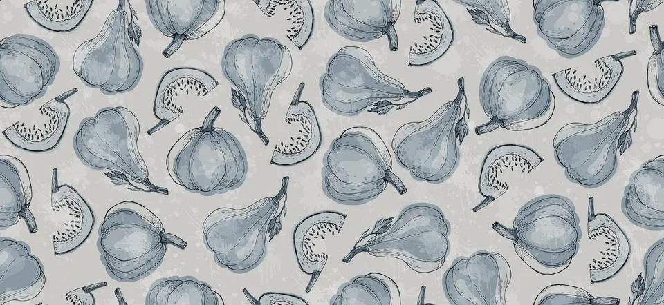 Pumpkin seamless pattern. Pumpkin background for Harvest festival or Thanksgi Stock Illustration