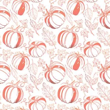 Pumpkin seamless pattern RED Illustrazione stock