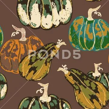 Pumpkin seamless pattern. Texture pumpkin prints. Vector background wallpaper Stock-Illustration