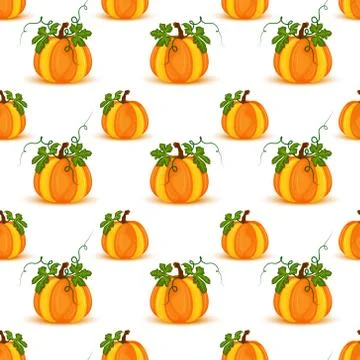 Pumpkin seamless pattern vector background Stock Illustration