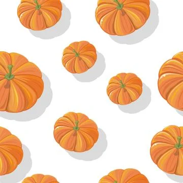 Pumpkin Seamless Pattern Vector Illustration Stock Illustration