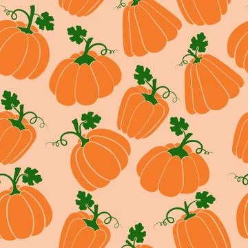 Pumpkin seamless pattern. Vector illustration Stock Illustration