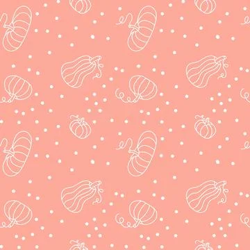Pumpkin seamless pattern vector illustration. Endless Harvest background for Stock Illustration