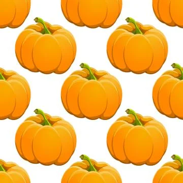Pumpkin seamless pattern on white. vector illustration Stock Illustration