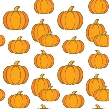 Pumpkin seamless vector pattern, autumn background イラスト素材